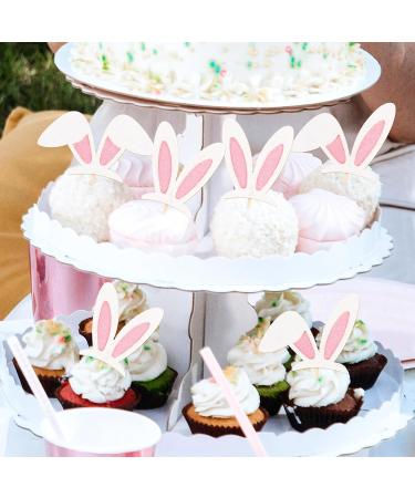Rsstarxi 24 Pack Easter Bunny Ear Cupcake Toppers Glitter Rabbit Ears Cupcake Picks for Bunny Happy Easter Baby Shower Spring Easter Birthday Party Cake Decorations Design 10 - Buy Online on SooperMarket.com