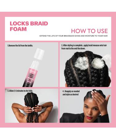 Immetee Braid Foam Hair Mousse 150ml - Extra Hold, High Shine, Moisturizing Hair Control for Braids, Twists, and Locks - Buy Online on SooperMarket.com