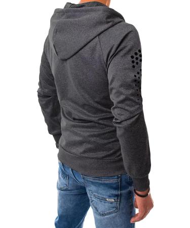Men's Anime Hoodie - Slim Fit Long Sleeve Zip-up Sweatshirt - Grey, Medium - Buy Online on SooperMarket.com