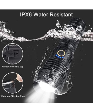 BengMxj Rechargeable LED Flashlight | 90000 Lumens XHP70 Tactical Flashlight with Zoom | 5 Modes | Waterproof for Emergencies, Camping, Hiking - Buy Online on SooperMarket.com