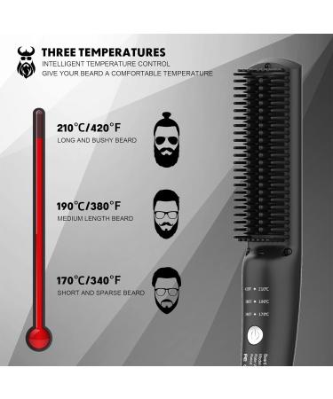 VIKICON Beard Straightener - Fast Heating Comb for Men, Ionic Lightweight Design for Styling Long & Short Beards - Buy Online on SooperMarket.com