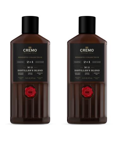 Cremo Distillers Blend Reserve Collection Barber Grade 2-in-1 Shampoo & Conditioner, 16 Oz (2-Pack)