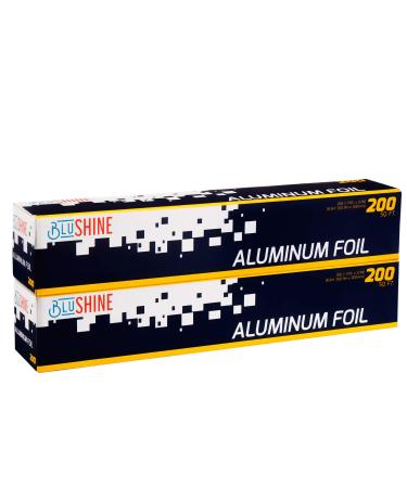 Set Of 2  12 Inch Aluminum Foil 200 Square Foot Roll - Safe for The Grill