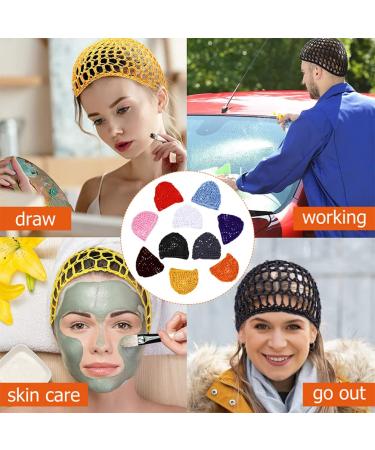 KALLORY 5Pcs Colorful Mesh Crochet Hair Net - Stylish Knit Hair Snood Cover for Women - Buy Online on SooperMarket.com