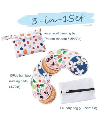 Organic Bamboo Nursing Pads for Breastfeeding - 10 Washable Pads + Wet Bag +Wash Bag  Super Absorbent Breast Pads Nipple Pads for Breastfeeding Reusable Breast Pads for Breastfeeding(Large 4.7") Calico - Buy Online on SooperMarket.com
