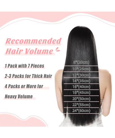 Vlasy Clip in Hair Extensions 14 70g Chocolate Brown Human Hair Seamless 7 Pieces Thick Weft Extensions for Women - Buy Online on SooperMarket.com