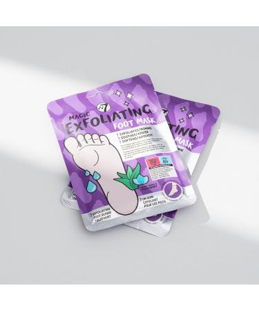 W7 Exfoliating Foot Mask Treatment - At Home Soothing Skin Repair Sock Set - 2 Pairs - With Tea Tree & Aloe Vera - Buy Online on SooperMarket.com