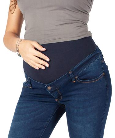MAMAJEANS Torino Bootcut Maternity Jeans | Stretch Denim Flared | Made in Italy | UK 10 - Dark Blue - Buy Online on SooperMarket.com