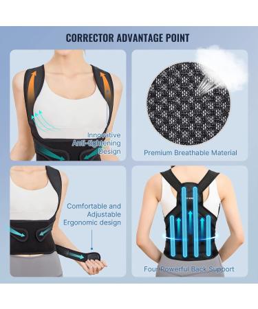 Wallfire Back Brace Posture Corrector for Women and Men Adjustable Posture Trainer for Back and Shoulder Pain Relief Comfortable and Breathable Back Support Brace for Hunchback Correction - Buy Online on SooperMarket.com