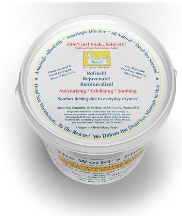 Dead Sea Warehouse 100% Full Mineral Bath Salts - 5 lbs | Detoxifying, Moisturizing, Exfoliating | Unscented | Dry Skin Relief - Buy Online on SooperMarket.com