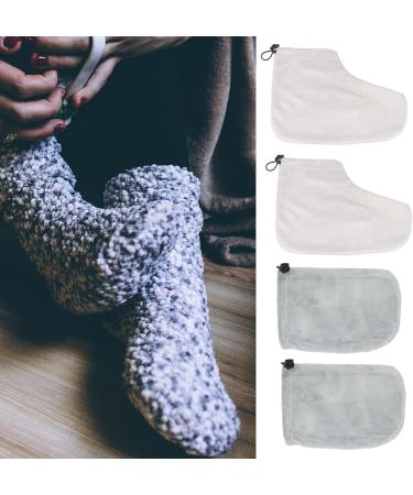Beavorty 2 Pairs Gloves Wax Bath Foot Cover Paraffin Wax Booties Paraffin Treatments Cozies Hand and Foot Liners Wax Bath Mitts Disposable Foot Covers Paraffin Glove Short Boots Spa Grey - Buy Online on SooperMarket.com