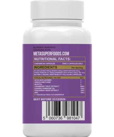 Inositol Max 10,000mg with Soy Isoflavones, Diindolymethane DIM, and Evening Primrose Oil | High Strength Estrogen Supplement for Women | 60 Capsules - Buy Online on SooperMarket.com