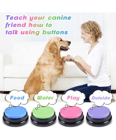 4 Packs Dog Buttons for Communication and Training Recordable Dog Buttons Pet Command Buzzer 30 Second Record & Playback Speech Training Buttons for Dog Cat Training Interactive Toy - Buy Online on SooperMarket.com