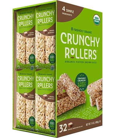 Friendly Grains - Crunchy Rollers - Organic Rice Snacks - Original Brown Rice (16 packs of 2)…