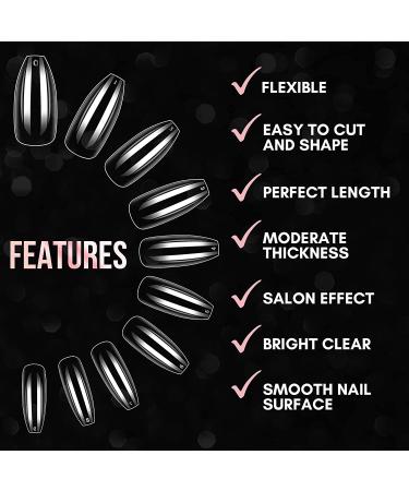 Makartt Clear Coffin Nail Tips - 500pcs Full Cover Press on Nails for Easy Extension & Manicure - 10 Sizes Acrylic False Nails for Gel Polish & Nail Art - Buy Online on SooperMarket.com