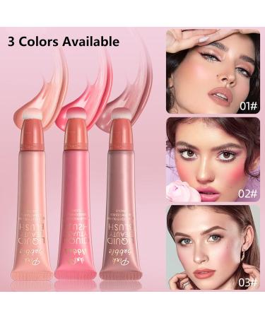 HERBENJOY Liquid Blush Beauty Wand Cream Blush - Long Lasting & Lightweight | Cheek Makeup with Cushion Applicator (03) - 1 ml - Buy Online on SooperMarket.com