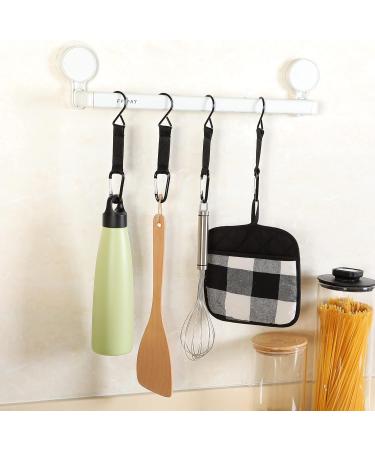 4 Pieces Baseball Fence Hooks with Nylon Safety Buckles - Multifunctional Metal Hooks for Hanging Water Cup, Backpack - Ideal for Softball and Outdoor Sports Equipment - Black - Buy Online on SooperMarket.com