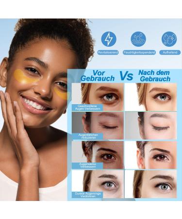 24K Gold Eye Pads - 60 Anti-Aging Masks for Dark Circles Puffiness & Wrinkles with Hyaluron & Collagen - Buy Online on SooperMarket.com