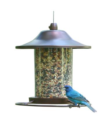 Perky-Pet 312-1SR Outdoor Panorama Wild Bird Feeder - 2 Lb Seed Capacity Brown Feeder