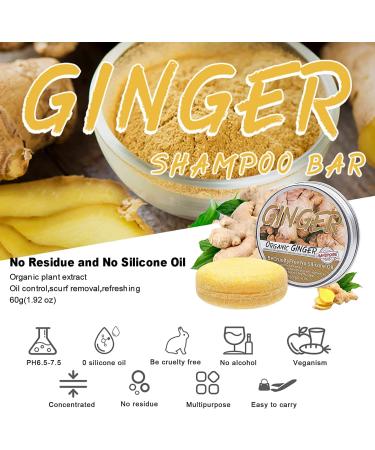 Organic Ginger Hair Shampoo Bar Ginger Shampoo Soap Nourishes and Controls Oil Hair for All Hair Types (B-3PCS) - Buy Online on SooperMarket.com