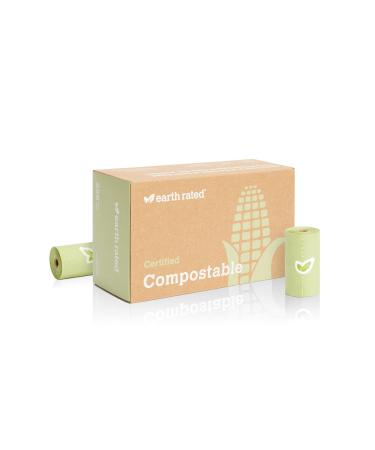 Earth Rated Compostable Dog Poop Bags - Plant-Based Poop Bags For Dogs | Unscented Dog Waste Bags - Vegetable-Based | Leak-Proof 225 Count (Pack of 1)