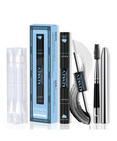 KevKev Lash Bond and Seal Lash Glue for Lash Clusters Waterproof Eyelash Bond and Seal with Lash Brush Remover Cotton Swabs Lash Cluster Glue 72 Hours Strong Hold(10ml Black Bond and Seal) Lash Bond and Seal-10ml