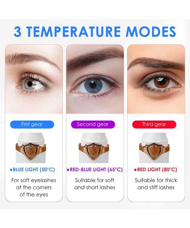 USB Rechargeable Heated Eyelash Curler | 2-in-1 Clip-Type & Comb Design | 3 Temperature Modes | Quick & Long-Lasting Curl - Buy Online on SooperMarket.com