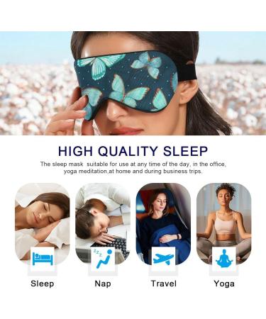 Haskirky Light Blocking Eye Mask for Adults - Adjustable, Breathable, Perfect for Travel, Yoga, and Deep Sleep - Cute Butterfly Design - Buy Online on SooperMarket.com