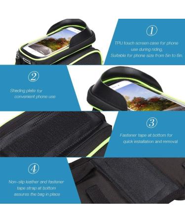 AIXIN B-Soul Bike Tube Frame Bag Saddle Bag | Waterproof Green | 6.2Inch Touchscreen Phone Holder for Bicycle Riding - Buy Online on SooperMarket.com
