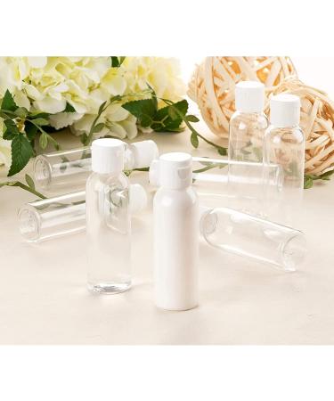 24-Pack Clear 2 oz Travel Bottles with Flip Cap - Refillable Toiletry and Cosmetic Containers for Shampoo, Lotion, Body Soap, Cream, Toner - Plastic Empty Bottles - Buy Online on SooperMarket.com