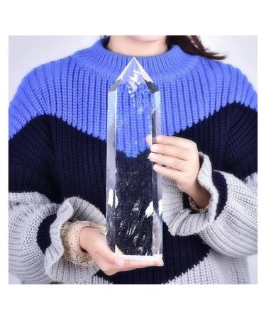 Natural Crystal Rough Crystal Tower High Temperature Melting White Crystal Scepter Fengshui (Size : 500-600g)