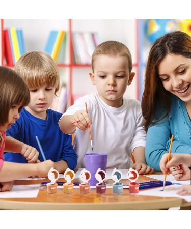 20 Strips 120 Pots Empty Paint Strips with Lids & 20 Paint Brushes - Arts Crafts Supplies for Kids & Schools (3ml/0.1oz) - Buy Online on SooperMarket.com