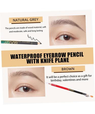 PLAFOPE 12pcs Lip Liner Eyeliner Makeup Lipliner Eyebrow Brush Angled Eye Shadow Pencils Lip Pencil Wooden - Buy Online on SooperMarket.com