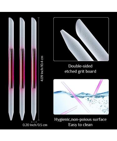 6-Piece Glass Cuticle Pusher & Nail File Set - Pink | Manicure Pedicure Kit - Buy Online on SooperMarket.com