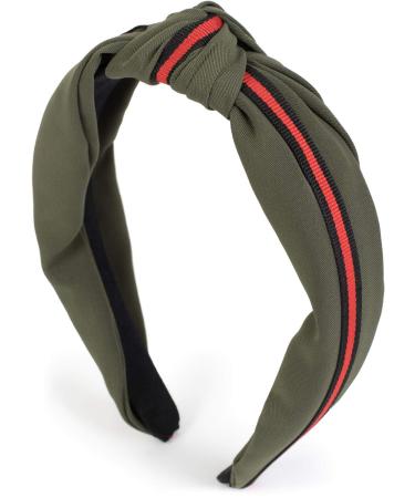 styleBREAKER Olive Retro Headband for Women - Knotted Decorative Stripes Hairband | Trendy Hair Accessories 04026018 - Buy Online on SooperMarket.com