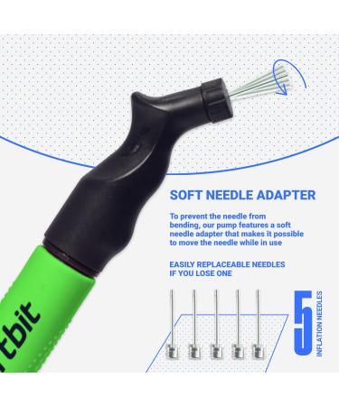Sportbit Ball Pump with 5 Needles Set - Universal Hand Pump for Volleyball Basketball Football Soccer & Gymnastics - Inflatable Air Pump in Green - Buy Online on SooperMarket.com