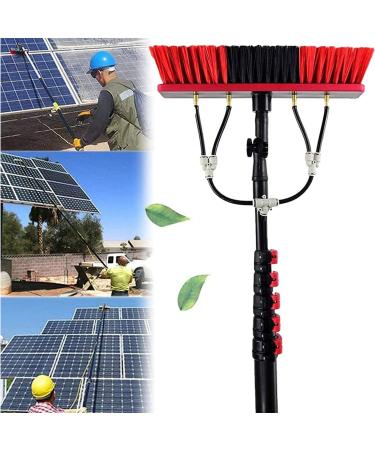 Window Cleaning Pole Photovoltaic Panel Cleaning Tool Multi-Purpose Water Spray Brush Extendable Cleaner for Trucks Windows Washing 5.4M 35cm Brush Head 11M/36FT