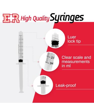 3ml Sterile Syringe with Luer Lock Tip - No Needle - Individually Sealed - 30 Count - Ideal for Medicine Feeding Tubes and Home Care - Buy Online on SooperMarket.com