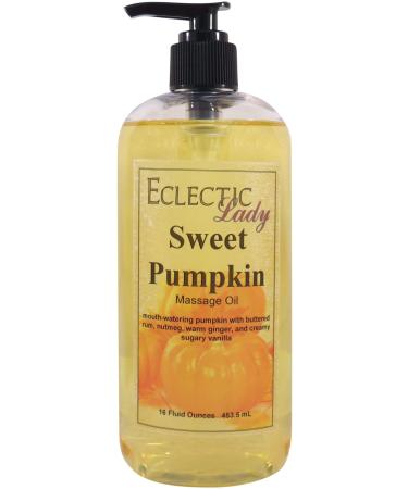 Sweet Pumpkin Massage Oil 16 oz with Sweet Almond Oil and Jojoba Oil Preservative Free Perfect for Aromatherapy and Relaxation 16 Ounce
