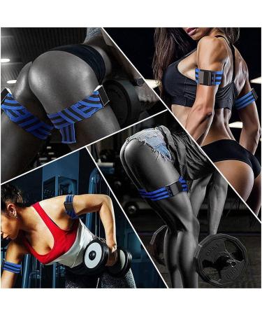 Isesuch Blood Flow Restriction Bands 2PCS - Arm & Leg Occlusion Straps for Muscle Training - Blue/Black 60cm - Buy Online on SooperMarket.com