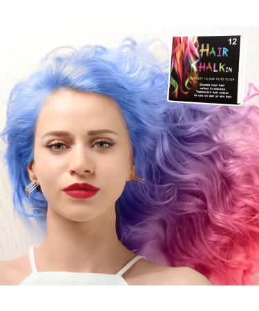 Hair Chalk 12 Colors Temporary Hair Dye Safe Hair Chalk for Kids Washable Temporary Hair Colour Pen Colorful Great Toy Temporary Hair Color for Halloween Carnival - Buy Online on SooperMarket.com