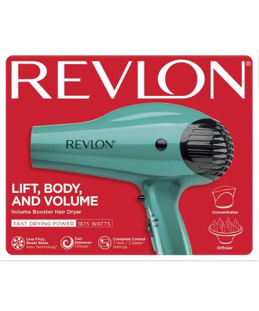 Revlon Volume Booster Hair Dryer 1875W - Green | Voluminous Lift and Body - Buy Online on SooperMarket.com
