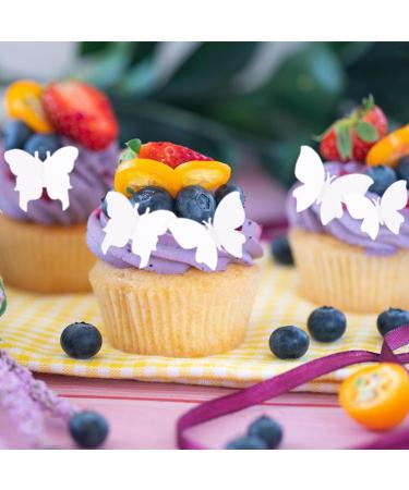 Alegre Edible Butterflies for Cakes - 50 White Decorative Muffin & Birthday Cake Toppers - Buy Online on SooperMarket.com