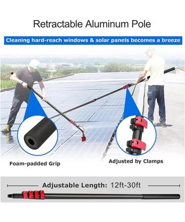 Photovoltaic Panel Cleaning window cleaning equipment conservatory roof cleaner water fed pole Window Cleaning Equipment 9m Window Cleaning Telescopic Pole Conservatory Roof Cleaning Kit 35cm Brush Head 6M/21FT - Buy Online on SooperMarket.com