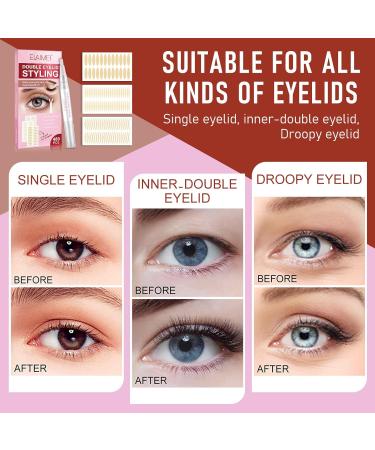 Eyelid Tape Double Eyelid Stickers: Invisible Eyelid Lifter Strips 480Pcs/3Sizes Instant Eyelid Lift for Women - Buy Online on SooperMarket.com