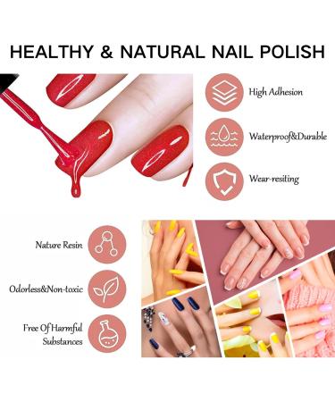 TBeautfave Purple Nail Polish Set Peel Off Nude Nail Varnish Sets Quick Dry & Long Lasting Pink Nail Polish Water Based Natural Nail Varnish Sets for Women DIY Nail Art Set A - Buy Online on SooperMarket.com