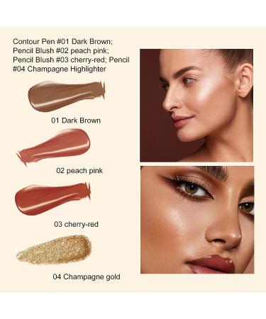 2 Color Contour Beauty Wand: Liquid Concealer & Highlighter Stick (Blush Peach & Highlight Pearl White) - Buy Online on SooperMarket.com