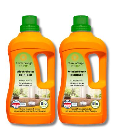 Wischrobots cleaning agent (2x1l pack) |Concentrate for all suction wipers |Extremely clean |Foam arm & strip -free for all surfaces |Think Orange Be Green 1.06 kg (2 -person pack)