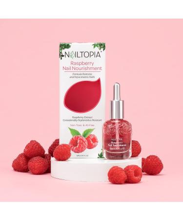 Nailtopia Raspberry Nail Nourishment - Strengthens and Revitalizes Thin, Damaged Nails - Vegan Growth Serum with Vitamins - 0.41 oz - Buy Online on SooperMarket.com