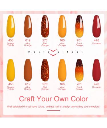 Lavender Violets 12 Pcs Dip Powder Nail Kit Starter 6 Colours Yellow Bright System Free Orange Temperature Change Dipping Powder System Liquid Set with Base & Top Coat Activator Nail Art Manicure M206 Amber - Buy Online on SooperMarket.com